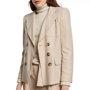 Ba&Sh Double Breasted Blazer In Tan Oatmeal Size 2